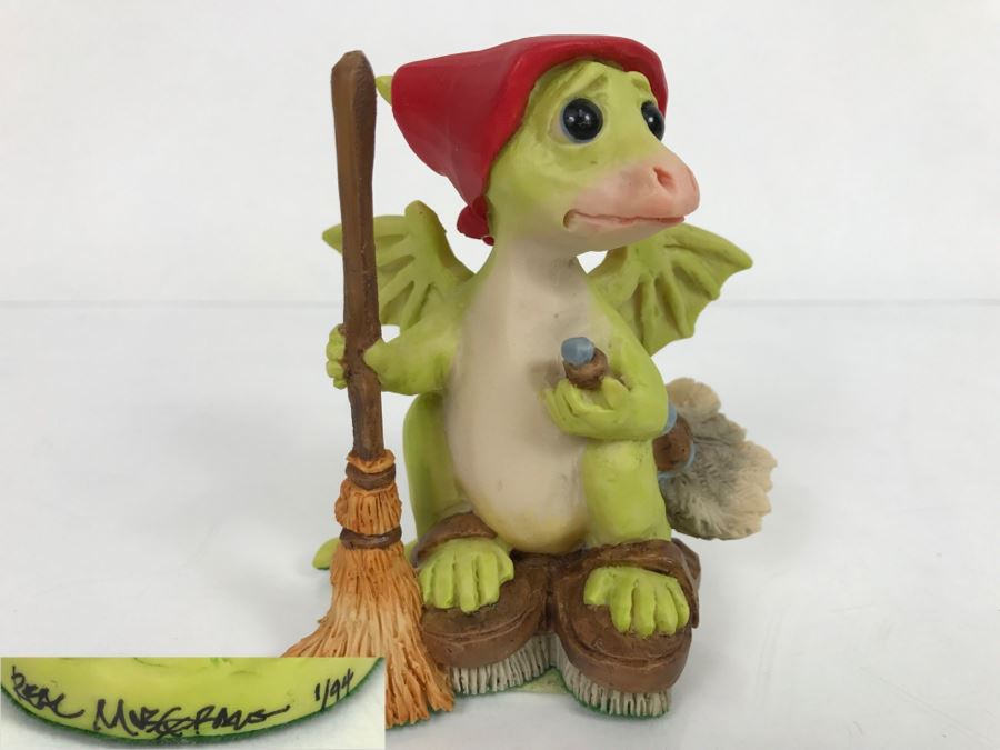 Hand Signed By Real Musgrave Pocket Dragon Figurine 1/94 - Whimsical World Of Pocket Dragons - Do I have To? - 1989 Real Musgrave, CWS, LOL Limited - Hand Made in UK [MV $60-$80 Unsigned] [Photo 1]