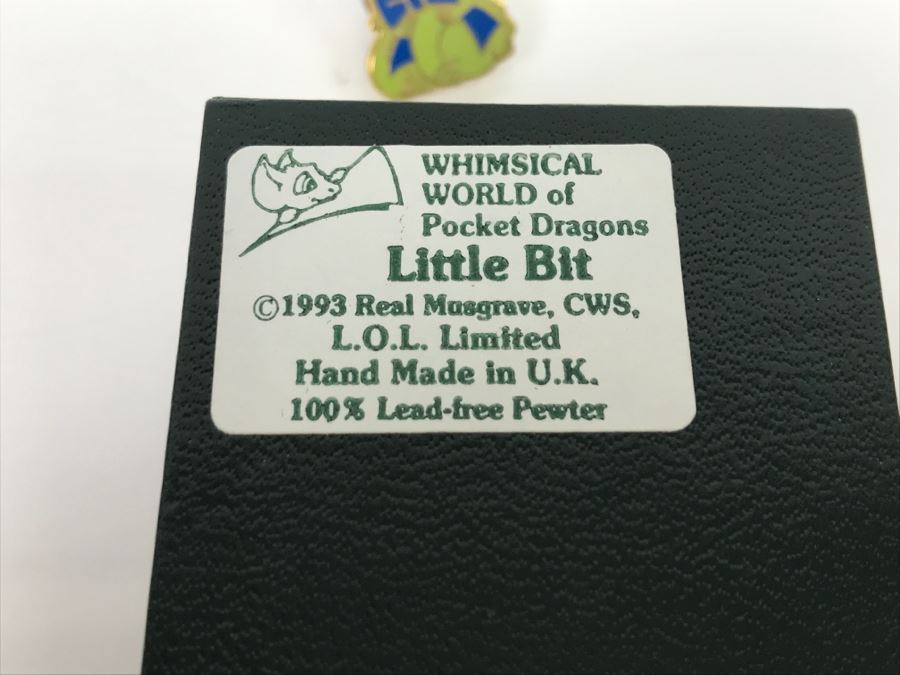 Whimsical World Of Pocket Dragons - Pin - Little Bit - 1993 Real Musgrave, CWS LOL Limited - Hand Made in UK - 100% Lead Free Pewter - Plus Additional Enameled Pin [Photo 11]