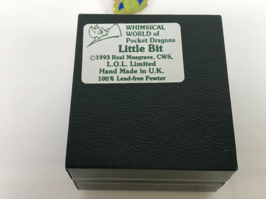 Whimsical World Of Pocket Dragons - Pin - Little Bit - 1993 Real Musgrave, CWS LOL Limited - Hand Made in UK - 100% Lead Free Pewter - Plus Additional Enameled Pin [Photo 10]