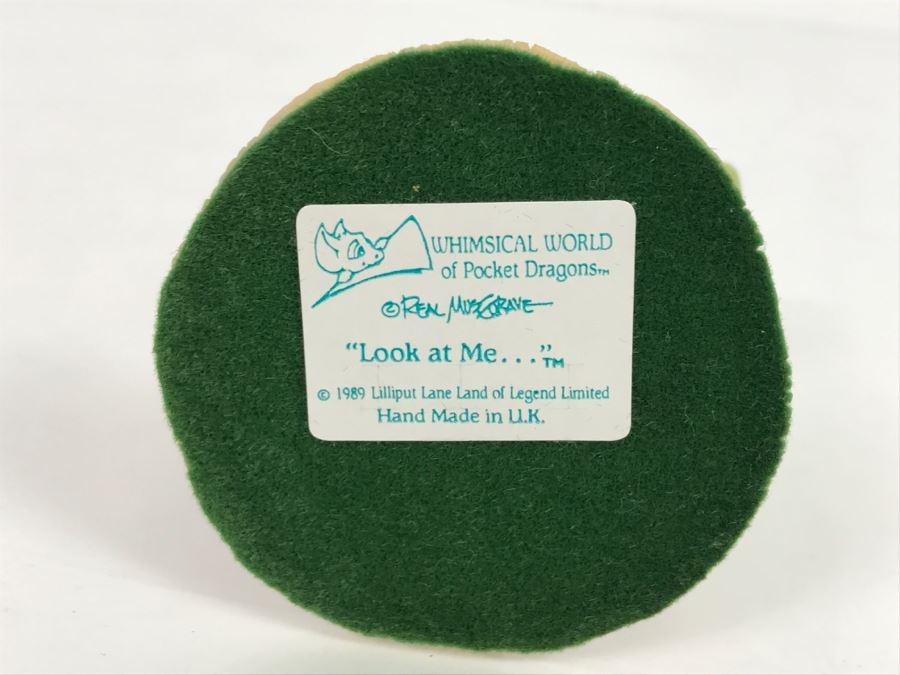 Hand Signed By Real Musgrave Pocket Dragon Figurine 10/92 - Whimsical World Of Pocket Dragons - Look At Me... - 1989 - Lilliput Lane Land Of Legend Limited - Hand Made in UK [MV $450-$600 Unsigned] [Photo 10]