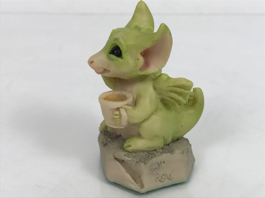 Hand Signed By Real Musgrave 10/92- Whimsical World Of Pocket Dragons - Land Of Legend - Collectors Fellowship - A Spot Of Tea - 1991 LOL - Made In UK [MV $300-$400 Unsigned] [Photo 3]