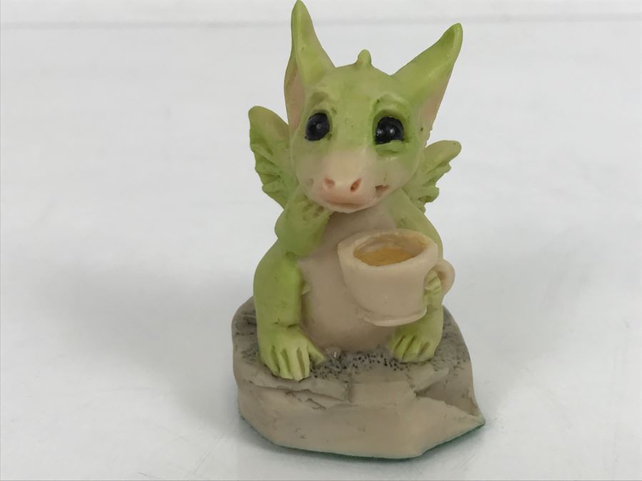 Hand Signed By Real Musgrave 10/92- Whimsical World Of Pocket Dragons - Land Of Legend - Collectors Fellowship - A Spot Of Tea - 1991 LOL - Made In UK [MV $300-$400 Unsigned] [Photo 2]