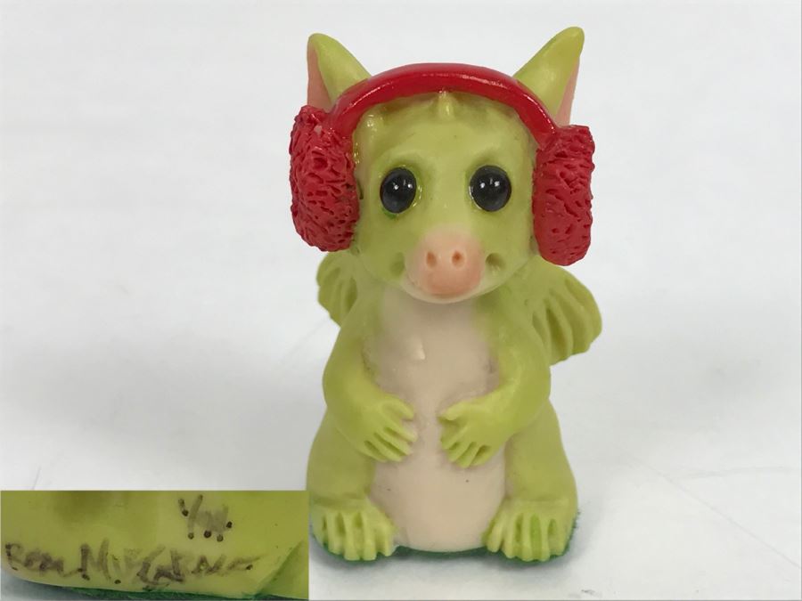 Hand Signed By Real Musgrave 1/94 - Whimsical World Of Pocket Dragons - Fuzzy Ears - 1993 RM,LOL - Made In UK [MV $30-$45 Unsigned] [Photo 1]