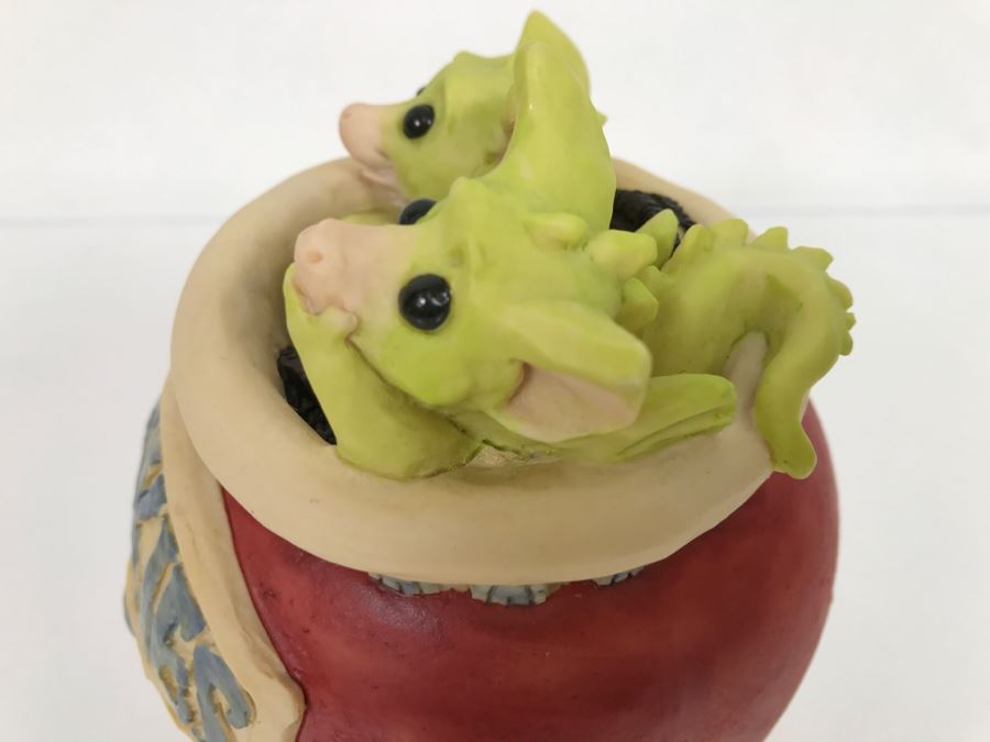 Whimsical World Of Pocket Dragons - Raiding The Cookie Jar - Worldwide Limited Edition 902 of 3500 - 1994 Real Musgrave, CWs Ltd/CWA Ltd - Hand Made in UK [MV $350-$425] [Photo 13]