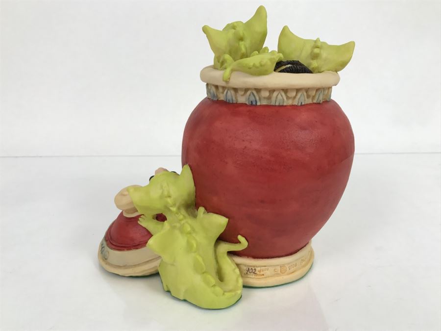 Whimsical World Of Pocket Dragons - Raiding The Cookie Jar - Worldwide Limited Edition 902 of 3500 - 1994 Real Musgrave, CWs Ltd/CWA Ltd - Hand Made in UK [MV $350-$425] [Photo 7]