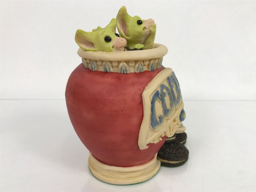 Whimsical World Of Pocket Dragons - Raiding The Cookie Jar - Worldwide Limited Edition 902 of 3500 - 1994 Real Musgrave, CWs Ltd/CWA Ltd - Hand Made in UK [MV $350-$425] [Photo 5]