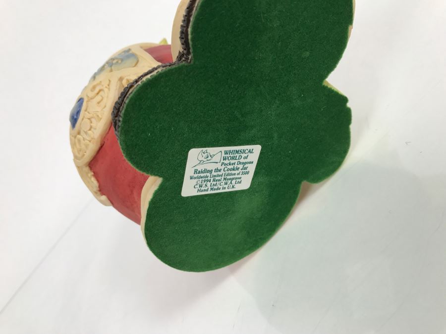 Whimsical World Of Pocket Dragons - Raiding The Cookie Jar - Worldwide Limited Edition 902 of 3500 - 1994 Real Musgrave, CWs Ltd/CWA Ltd - Hand Made in UK [MV $350-$425] [Photo 16]