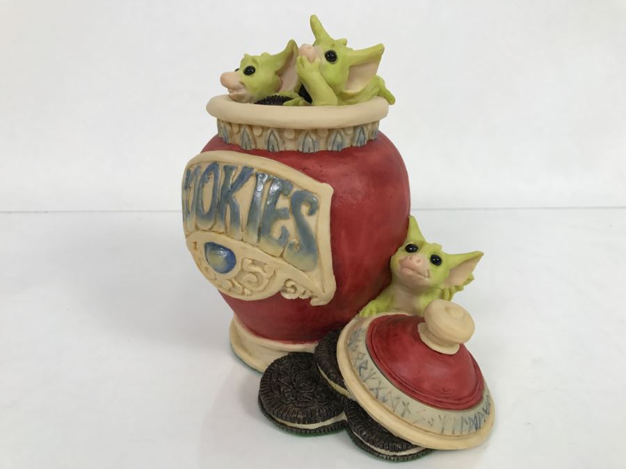 Whimsical World Of Pocket Dragons - Raiding The Cookie Jar - Worldwide Limited Edition 902 of 3500 - 1994 Real Musgrave, CWs Ltd/CWA Ltd - Hand Made in UK [MV $350-$425] [Photo 15]