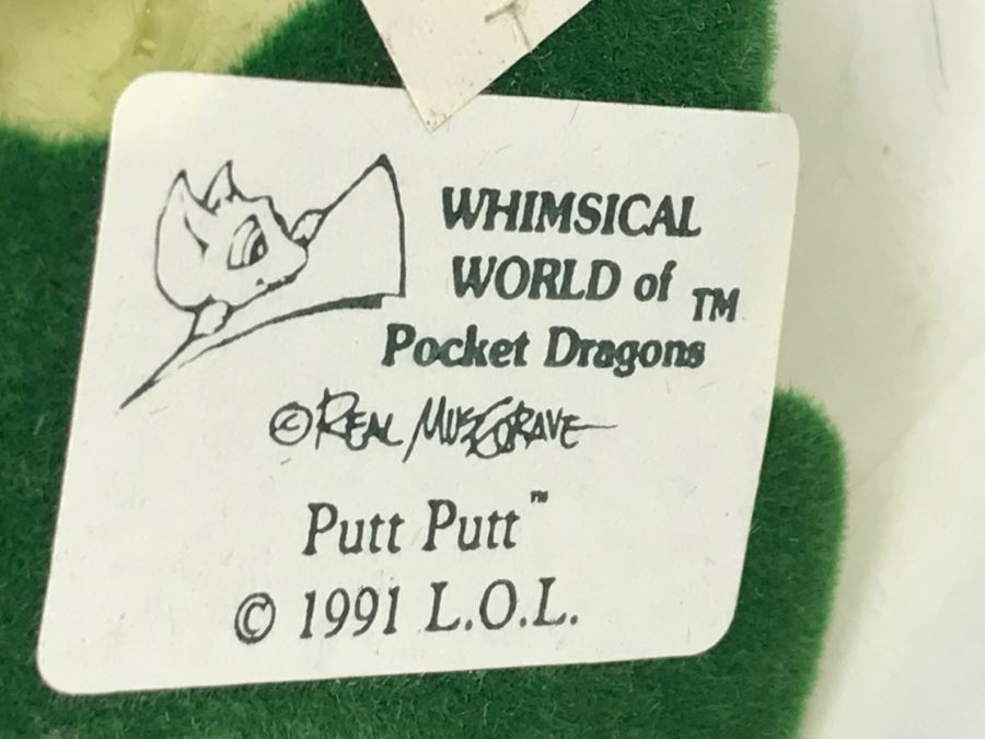 Hand Signed By Real Musgrave Pocket Dragon Figurine 1/94 - Whimsical World Of Pocket Dragons - Putt Putt - 1991 LOL - Hand Made in UK [MV $125-$160] [Photo 14]