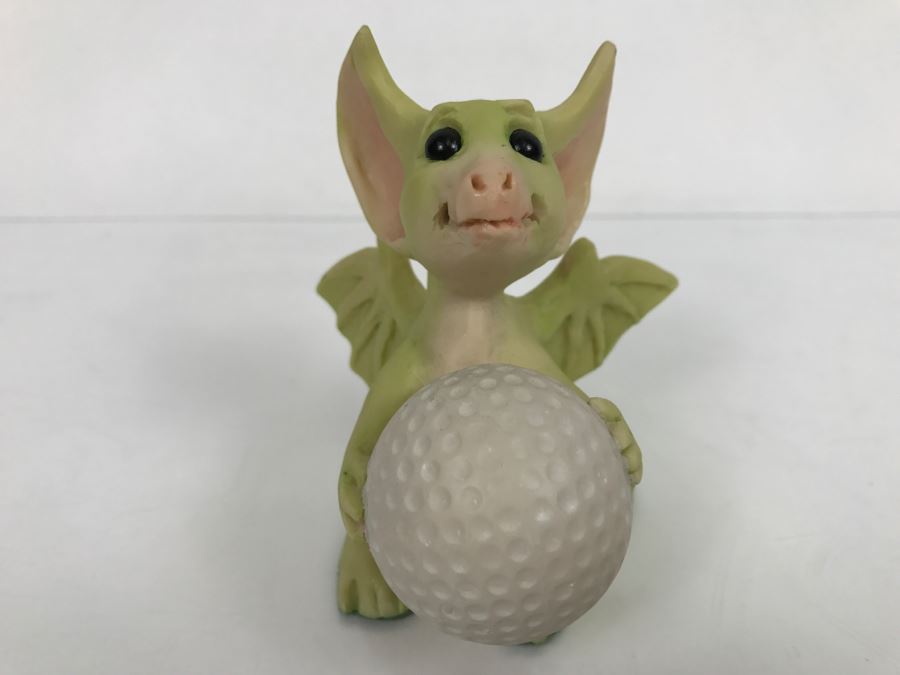 Hand Signed By Real Musgrave Pocket Dragon Figurine 1/94 - Whimsical World Of Pocket Dragons - Putt Putt - 1991 LOL - Hand Made in UK [MV $125-$160] [Photo 4]