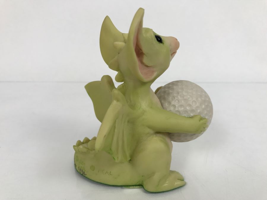 Hand Signed By Real Musgrave Pocket Dragon Figurine 1/94 - Whimsical World Of Pocket Dragons - Putt Putt - 1991 LOL - Hand Made in UK [MV $125-$160] [Photo 6]