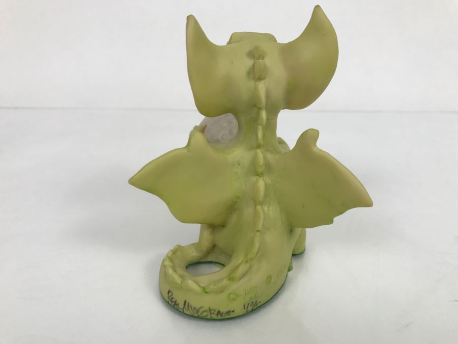 Hand Signed By Real Musgrave Pocket Dragon Figurine 1/94 - Whimsical World Of Pocket Dragons - Putt Putt - 1991 LOL - Hand Made in UK [MV $125-$160] [Photo 7]
