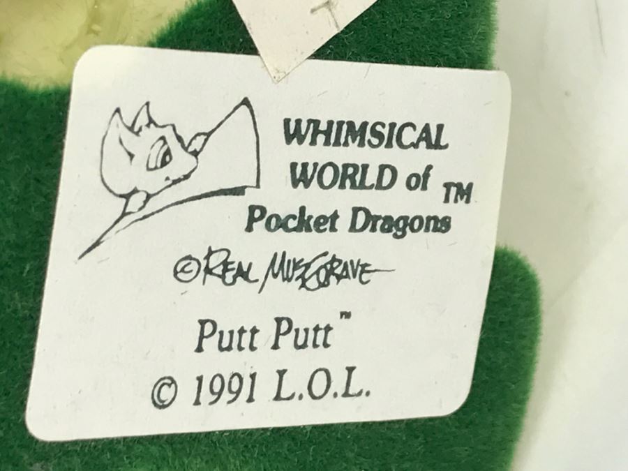 Hand Signed By Real Musgrave Pocket Dragon Figurine 1/94 - Whimsical World Of Pocket Dragons - Putt Putt - 1991 LOL - Hand Made in UK [MV $125-$160] [Photo 13]