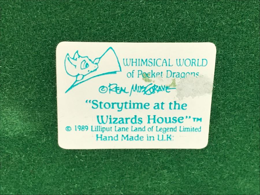 Whimsical World Of Pocket Dragons - Storytime At The Wizards House - Limited Edition of 3000 - 1989 - Lilliput Lane Land Of Legend Limited - Hand Made in UK [MV $550-$700] [Photo 17]