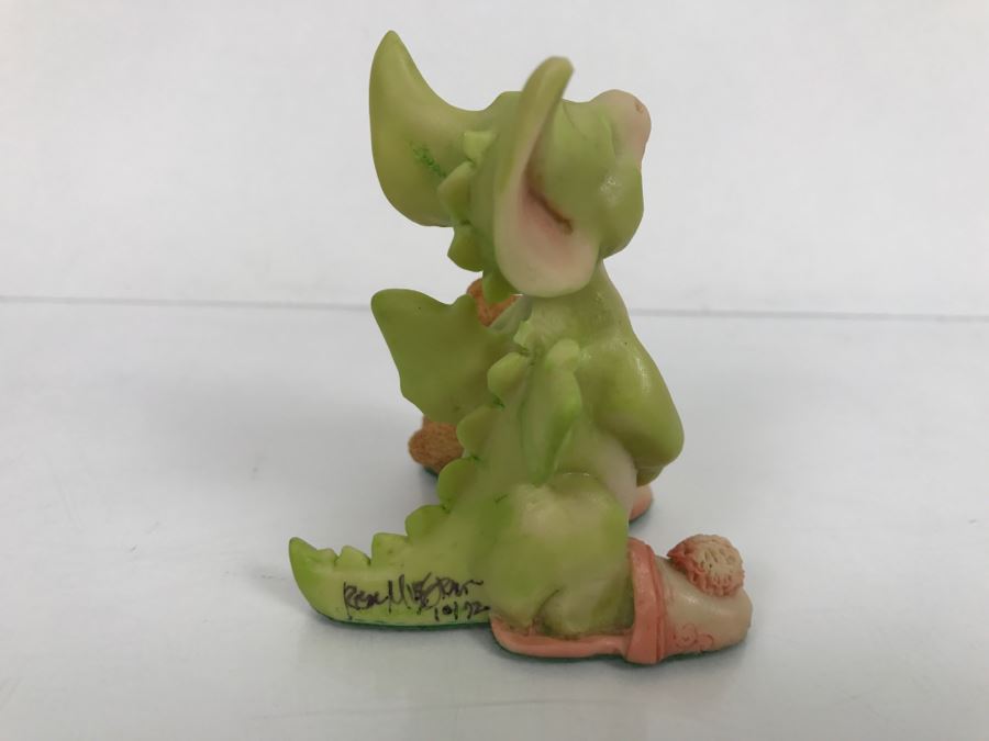 Hand Signed By Real Musgrave 10/92 - Whimsical World Of Pocket Dragons - Drowsy Dragon - 1989 LLLLL - Copyright Real Musgrave [MV $80-$110 Unsigned] [Photo 6]