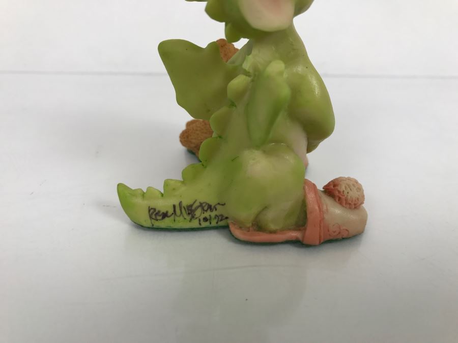 Hand Signed By Real Musgrave 10/92 - Whimsical World Of Pocket Dragons - Drowsy Dragon - 1989 LLLLL - Copyright Real Musgrave [MV $80-$110 Unsigned] [Photo 7]