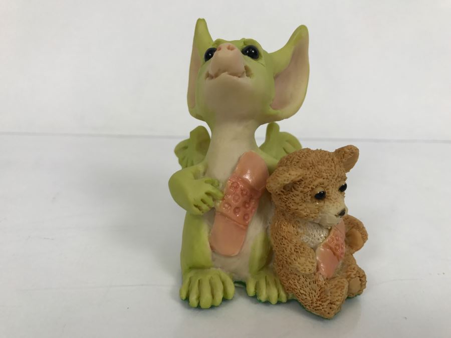 Hand Signed By Real Musgrave Pocket Dragon Figurine 1/94 - Whimsical World Of Pocket Dragons - We’re Very Brave - 1992 Real Musgrave, CWS, LOL Limited - Hand Made in UK [Photo 3]