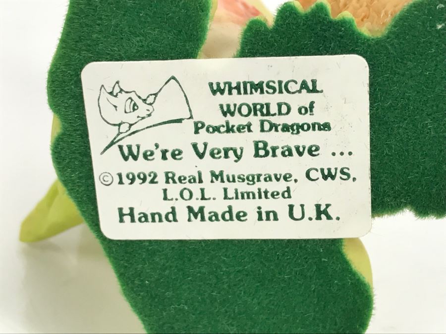 Hand Signed By Real Musgrave Pocket Dragon Figurine 1/94 - Whimsical World Of Pocket Dragons - We’re Very Brave - 1992 Real Musgrave, CWS, LOL Limited - Hand Made in UK [Photo 15]