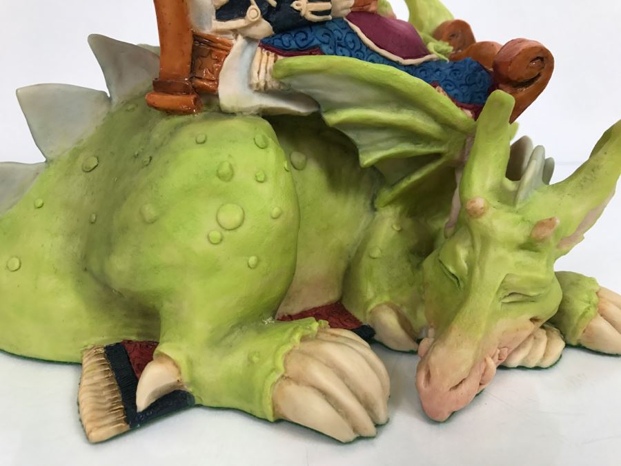 Whimsical World Of Pocket Dragons - Worldwide Limited Edition 1785 of 2500 - Under The Bed - Wizard Reading Atop a Sleeping Dragon [MV $550-$700] [Photo 4]