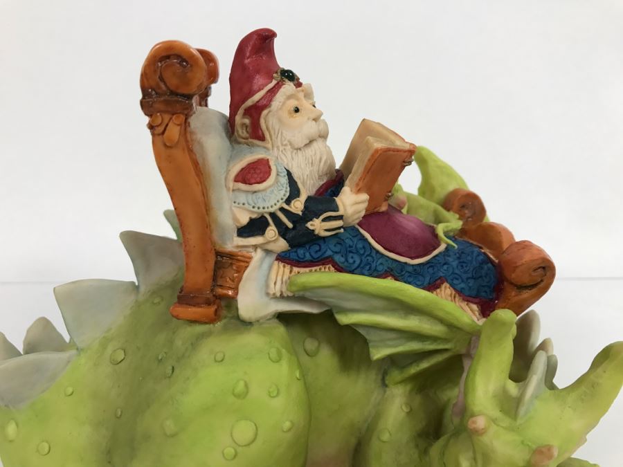 Whimsical World Of Pocket Dragons - Worldwide Limited Edition 1785 of 2500 - Under The Bed - Wizard Reading Atop a Sleeping Dragon [MV $550-$700] [Photo 5]