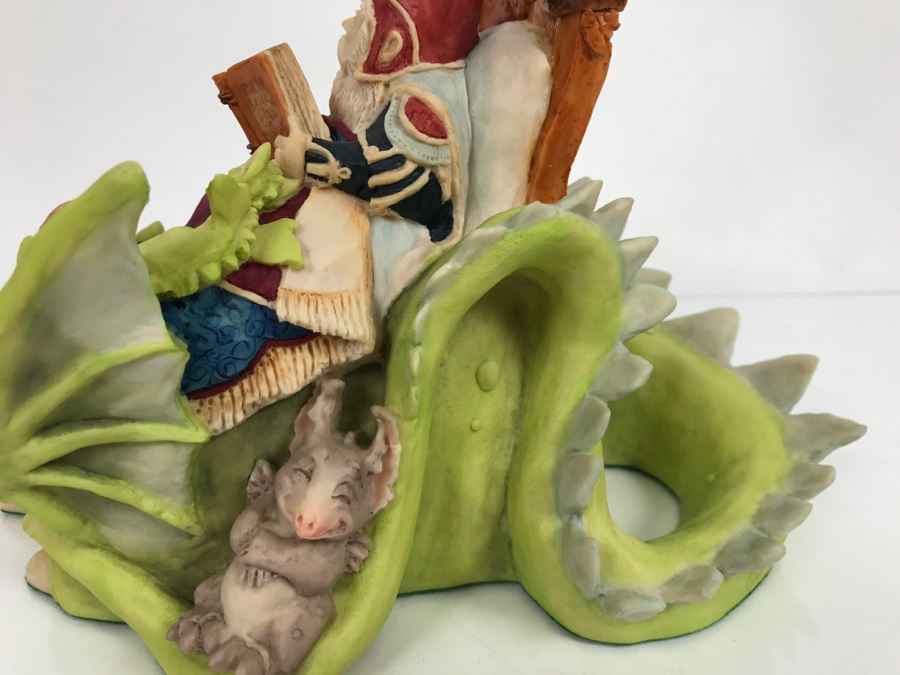 Whimsical World Of Pocket Dragons - Worldwide Limited Edition 1785 of 2500 - Under The Bed - Wizard Reading Atop a Sleeping Dragon [MV $550-$700] [Photo 12]