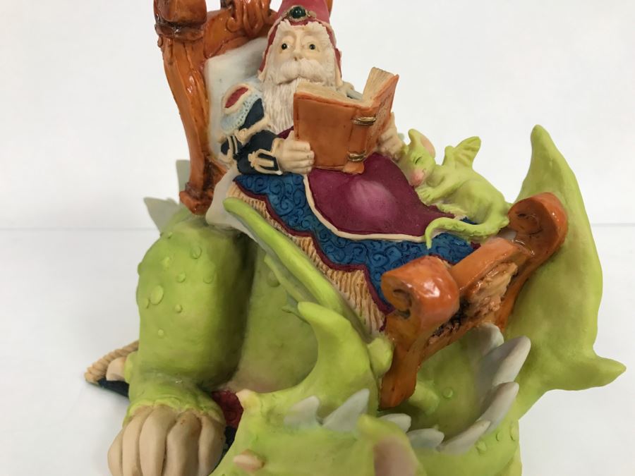 Whimsical World Of Pocket Dragons - Worldwide Limited Edition 1785 of 2500 - Under The Bed - Wizard Reading Atop a Sleeping Dragon [MV $550-$700] [Photo 7]