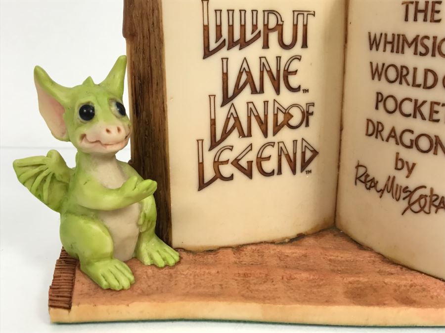 Hand Signed By Real Musgrave Pocket Dragon Figurine 10/92 - Whimsical World Of Pocket Dragons - Counter Sign - 1989 - Lilliput Lane Land Of Legend Limited - Hand Made in UK - [Market Value $250-$400 Unsigned] (All Following Market Values Are From 2014) [Photo 3]