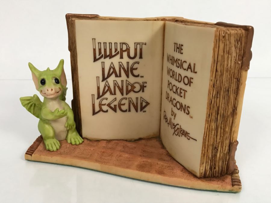 Hand Signed By Real Musgrave Pocket Dragon Figurine 10/92 - Whimsical World Of Pocket Dragons - Counter Sign - 1989 - Lilliput Lane Land Of Legend Limited - Hand Made in UK - [Market Value $250-$400 Unsigned] (All Following Market Values Are From 2014) [Photo 14]