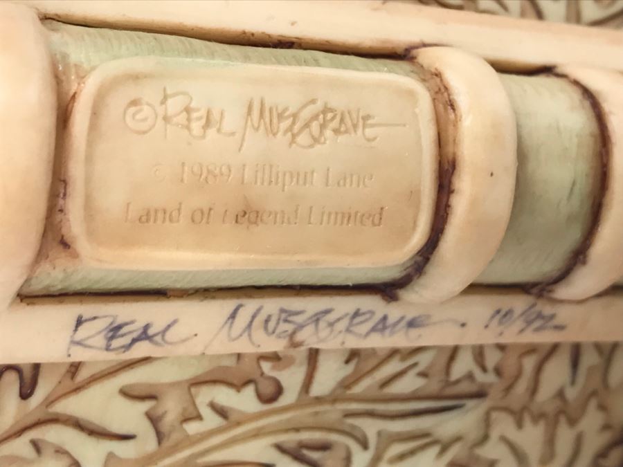 Hand Signed By Real Musgrave Pocket Dragon Figurine 10/92 - Whimsical World Of Pocket Dragons - Counter Sign - 1989 - Lilliput Lane Land Of Legend Limited - Hand Made in UK - [Market Value $250-$400 Unsigned] (All Following Market Values Are From 2014) [Photo 9]