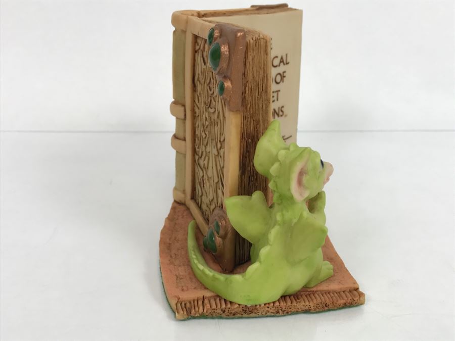 Hand Signed By Real Musgrave Pocket Dragon Figurine 10/92 - Whimsical World Of Pocket Dragons - Counter Sign - 1989 - Lilliput Lane Land Of Legend Limited - Hand Made in UK - [Market Value $250-$400 Unsigned] (All Following Market Values Are From 2014) [Photo 6]