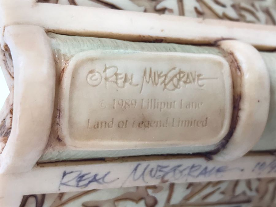Hand Signed By Real Musgrave Pocket Dragon Figurine 10/92 - Whimsical World Of Pocket Dragons - Counter Sign - 1989 - Lilliput Lane Land Of Legend Limited - Hand Made in UK - [Market Value $250-$400 Unsigned] (All Following Market Values Are From 2014) [Photo 10]