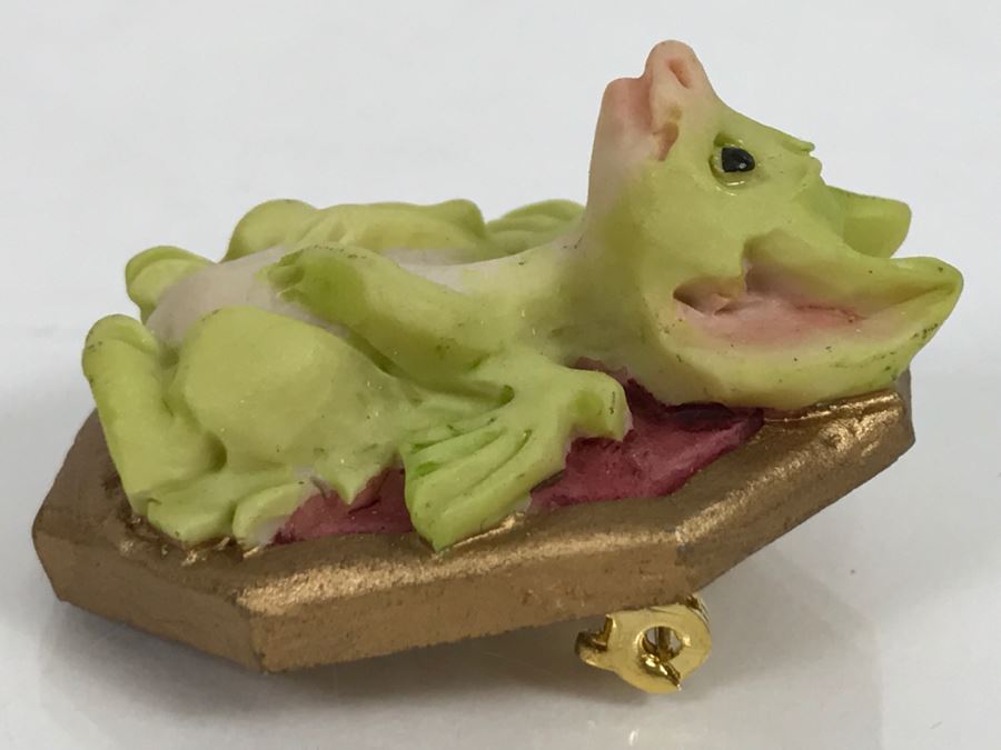 Hand Signed By Real Musgrave 1/94 - Whimsical World Of Pocket Dragons - Pin - Little Jewel - 1993 RM, LOL [MV $40-$60 Unsigned] [Photo 7]