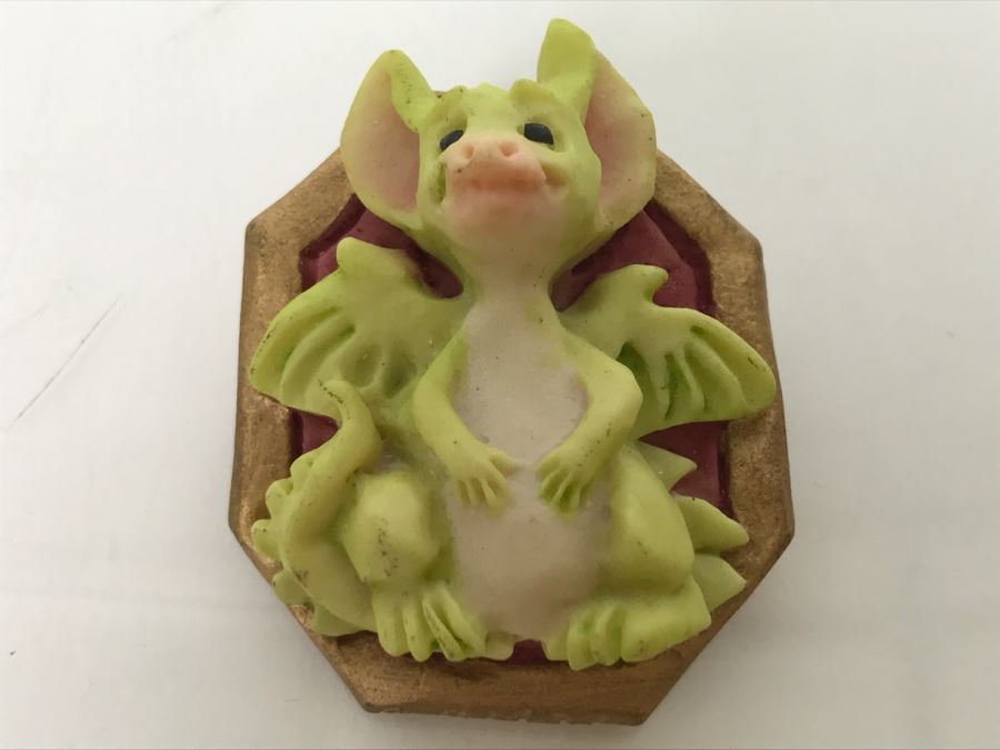 Hand Signed By Real Musgrave 1/94 - Whimsical World Of Pocket Dragons - Pin - Little Jewel - 1993 RM, LOL [MV $40-$60 Unsigned] [Photo 2]