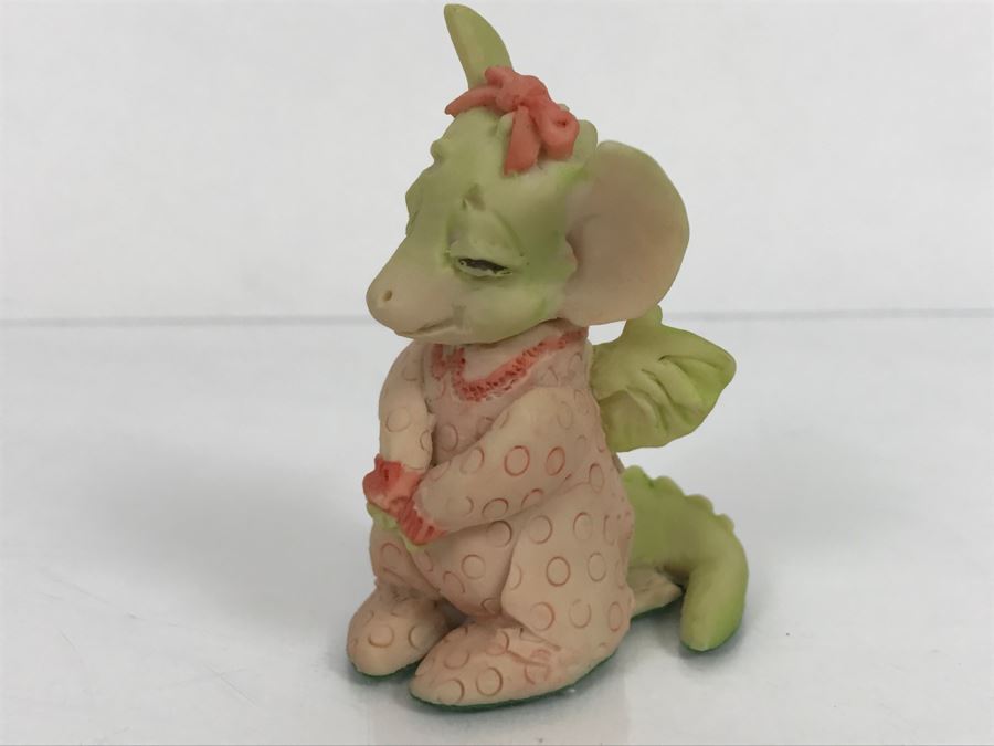 Hand Signed By Real Musgrave 10/92 - Whimsical World Of Pocket Dragons - Pink ’N Pretty - 1989 LLLLL - Copyright Real Musgrave - Made in UK [MV $90-$110 Unsigned] [Photo 3]