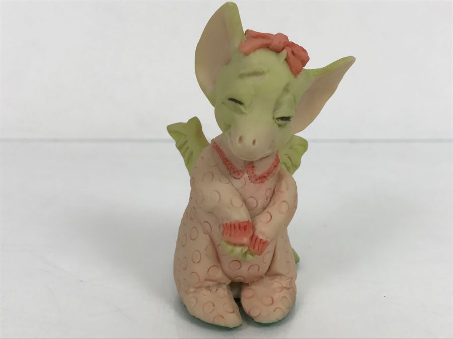 Hand Signed By Real Musgrave 10/92 - Whimsical World Of Pocket Dragons - Pink ’N Pretty - 1989 LLLLL - Copyright Real Musgrave - Made in UK [MV $90-$110 Unsigned] [Photo 2]