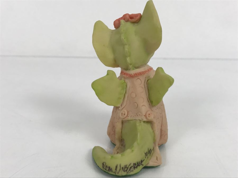 Hand Signed By Real Musgrave 10/92 - Whimsical World Of Pocket Dragons - Pink ’N Pretty - 1989 LLLLL - Copyright Real Musgrave - Made in UK [MV $90-$110 Unsigned] [Photo 6]