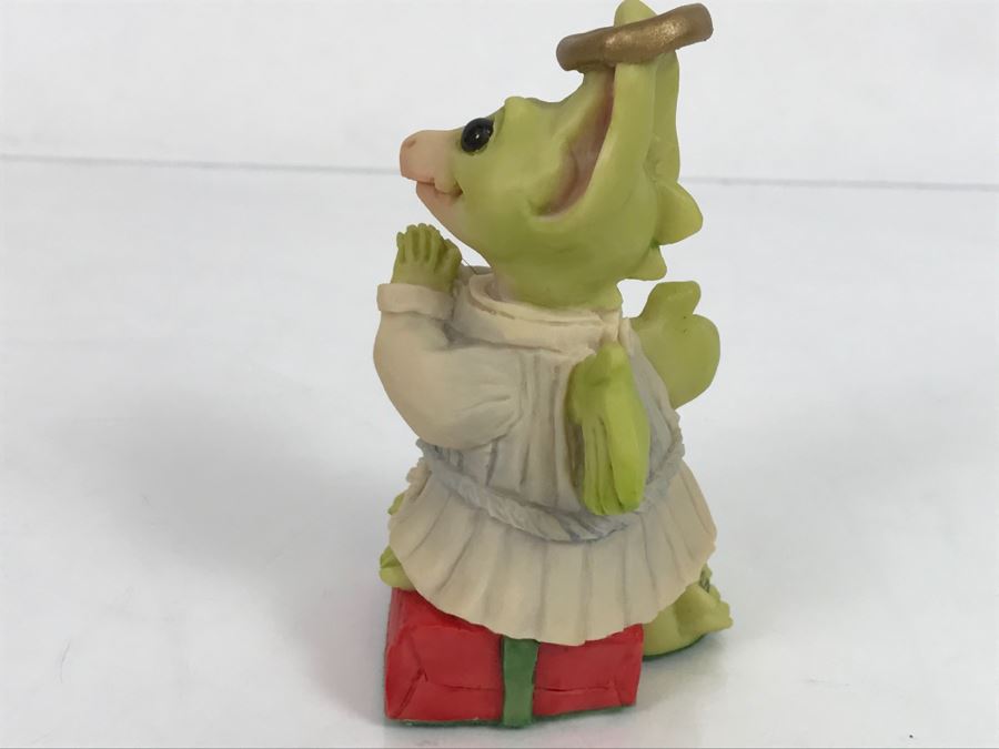 Hand Signed By Real Musgrave Pocket Dragon Figurine 1/94 - Whimsical World Of Pocket Dragons - Christmas Angel 1993 - 1993 Real Musgrave, CWS, LOL Limited - Hand Made in UK [MV $125-$150 Unsigned] [Photo 12]