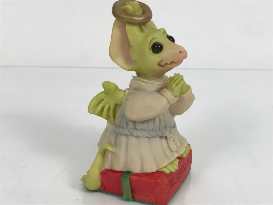 Hand Signed By Real Musgrave Pocket Dragon Figurine 1/94 - Whimsical World Of Pocket Dragons - Christmas Angel 1993 - 1993 Real Musgrave, CWS, LOL Limited - Hand Made in UK [MV $125-$150 Unsigned] [Photo 5]