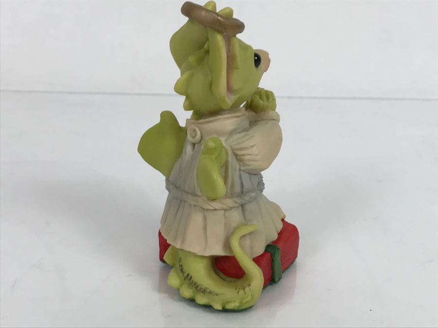 Hand Signed By Real Musgrave Pocket Dragon Figurine 1/94 - Whimsical World Of Pocket Dragons - Christmas Angel 1993 - 1993 Real Musgrave, CWS, LOL Limited - Hand Made in UK [MV $125-$150 Unsigned] [Photo 6]