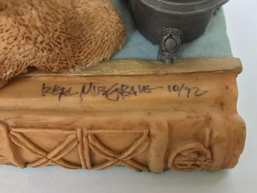 Hand Signed By Real Musgrave Pocket Dragon Figurine 10/92 - Whimsical World Of Pocket Dragons - Teddy Magic - 1989 Lilliput Lane Land Of Legend Limited - Hand Made in UK [MV $160-$200] [Photo 10]