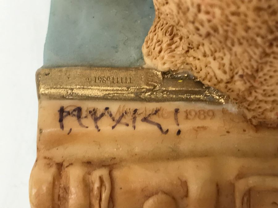 Hand Signed By Real Musgrave Pocket Dragon Figurine 10/92 - Whimsical World Of Pocket Dragons - Teddy Magic - 1989 Lilliput Lane Land Of Legend Limited - Hand Made in UK [MV $160-$200] [Photo 12]