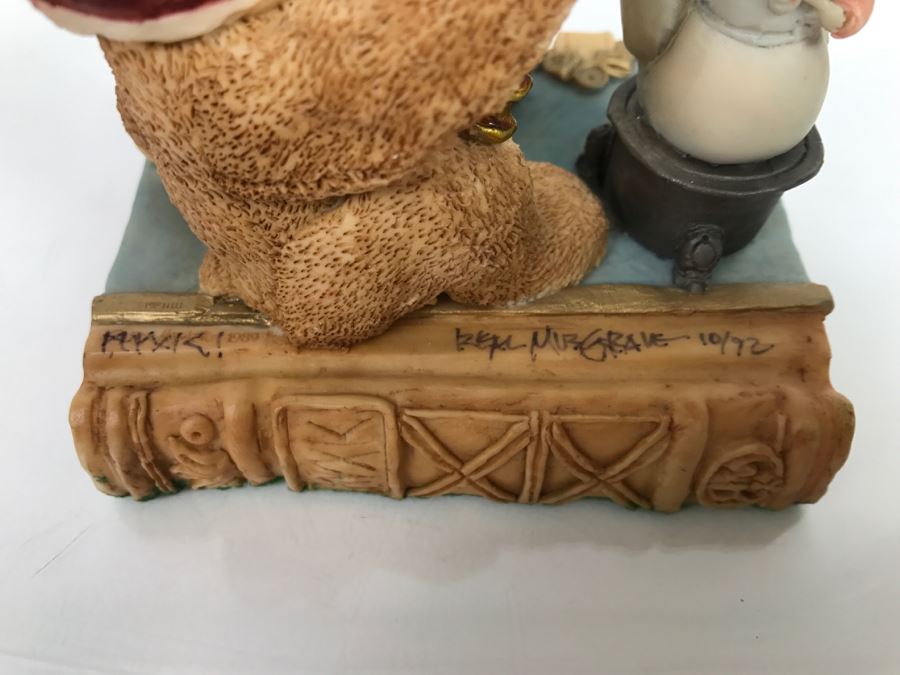 Hand Signed By Real Musgrave Pocket Dragon Figurine 10/92 - Whimsical World Of Pocket Dragons - Teddy Magic - 1989 Lilliput Lane Land Of Legend Limited - Hand Made in UK [MV $160-$200] [Photo 9]