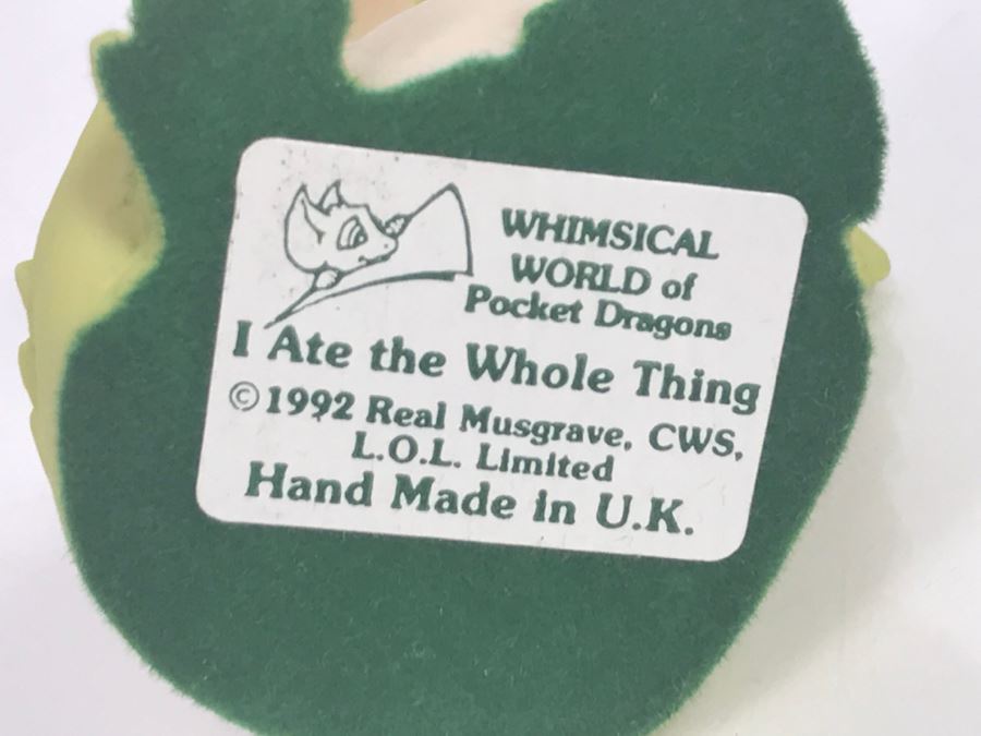 Hand Signed By Real Musgrave Pocket Dragon Figurine 1/94 - Whimsical World Of Pocket Dragons - I Ate The Whole Thing - 1992 Real Musgrave, CWS, LOL Limited - Hand Made in UK [MV $50-$75 Unsigned] [Photo 13]