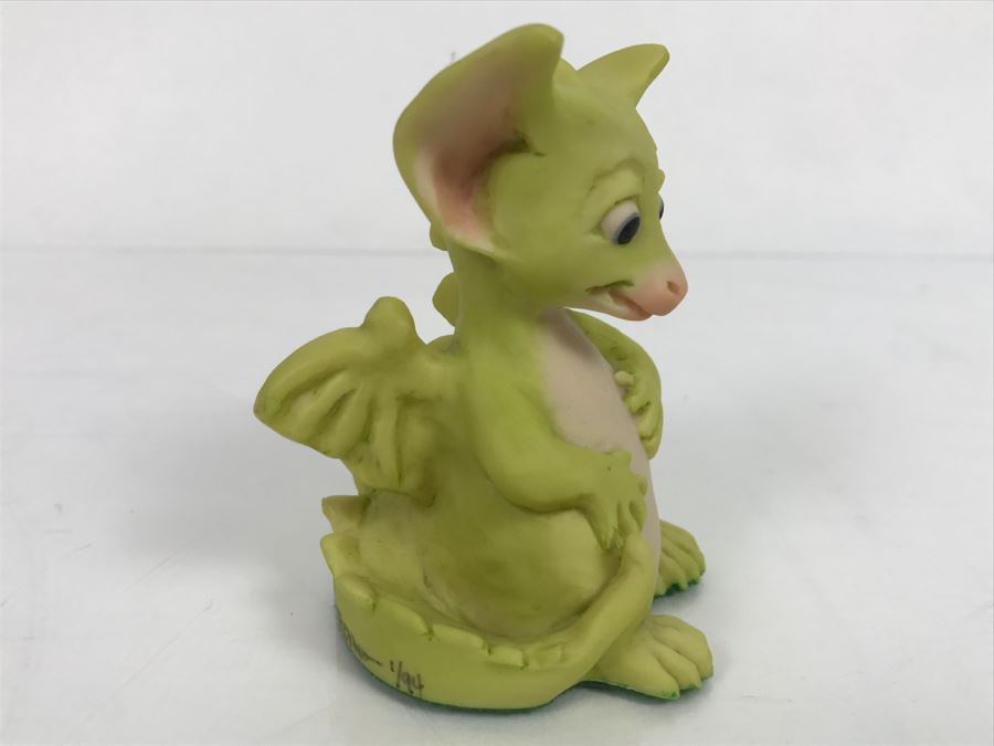 Hand Signed By Real Musgrave Pocket Dragon Figurine 1/94 - Whimsical World Of Pocket Dragons - I Ate The Whole Thing - 1992 Real Musgrave, CWS, LOL Limited - Hand Made in UK [MV $50-$75 Unsigned] [Photo 4]