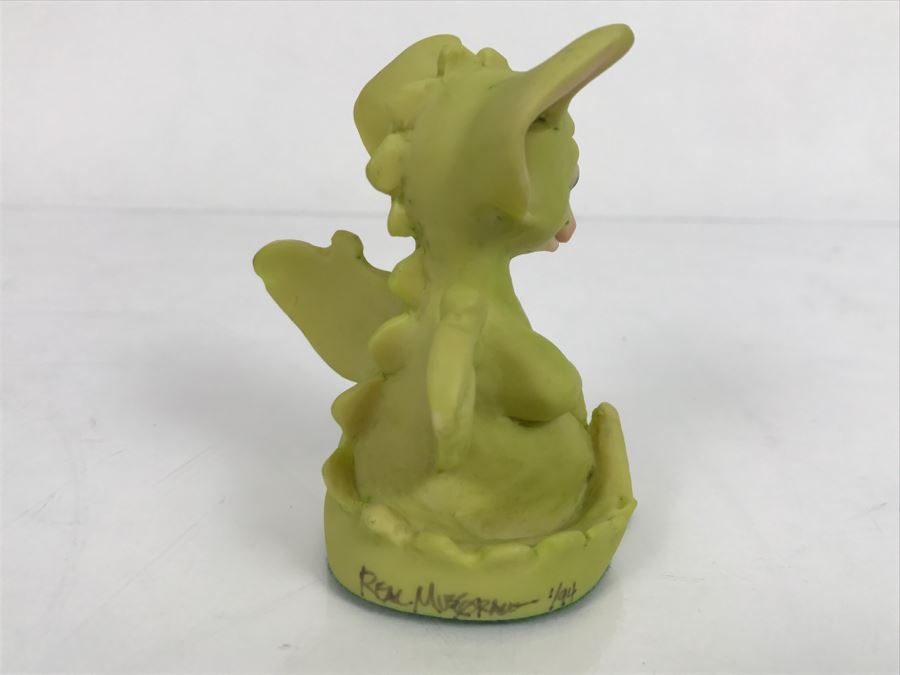 Hand Signed By Real Musgrave Pocket Dragon Figurine 1/94 - Whimsical World Of Pocket Dragons - I Ate The Whole Thing - 1992 Real Musgrave, CWS, LOL Limited - Hand Made in UK [MV $50-$75 Unsigned] [Photo 6]