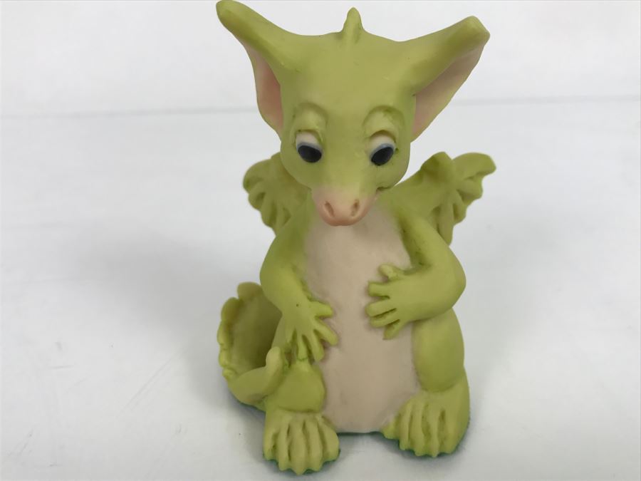 Hand Signed By Real Musgrave Pocket Dragon Figurine 1/94 - Whimsical World Of Pocket Dragons - I Ate The Whole Thing - 1992 Real Musgrave, CWS, LOL Limited - Hand Made in UK [MV $50-$75 Unsigned] [Photo 3]