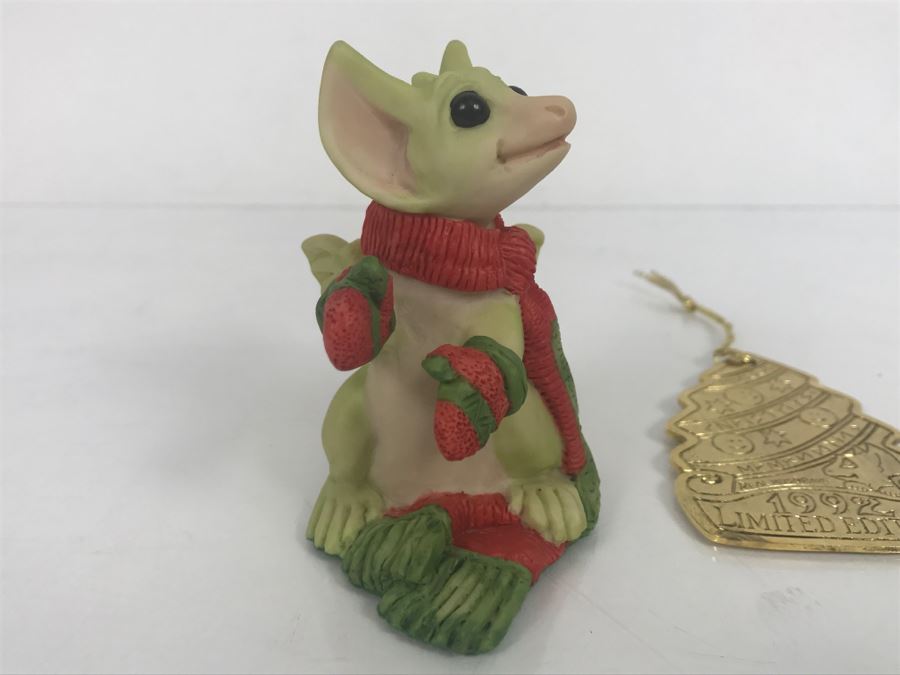 Hand Signed By Real Musgrave 10/92 - Whimsical World Of Pocket Dragons - A Pocket-Sized Tree - 1992 LOL - Made In UK - Plus Additional Limited Edition 1992 Christmas Ornament  [Photo 9]