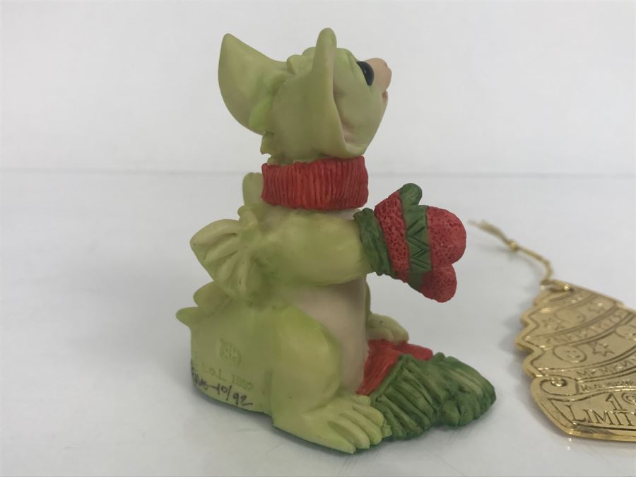 Hand Signed By Real Musgrave 10/92 - Whimsical World Of Pocket Dragons - A Pocket-Sized Tree - 1992 LOL - Made In UK - Plus Additional Limited Edition 1992 Christmas Ornament  [Photo 8]