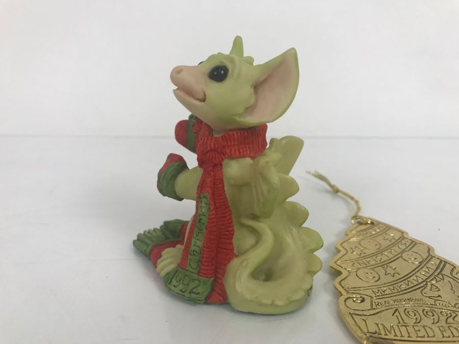 Hand Signed By Real Musgrave 10/92 - Whimsical World Of Pocket Dragons - A Pocket-Sized Tree - 1992 LOL - Made In UK - Plus Additional Limited Edition 1992 Christmas Ornament  [Photo 4]