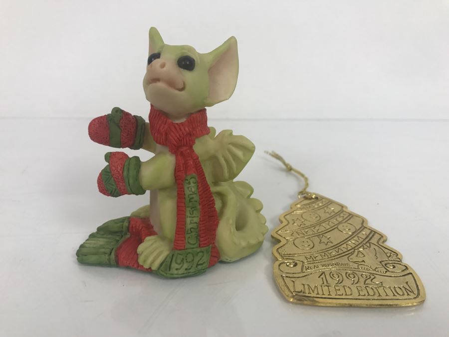 Hand Signed By Real Musgrave 10/92 - Whimsical World Of Pocket Dragons - A Pocket-Sized Tree - 1992 LOL - Made In UK - Plus Additional Limited Edition 1992 Christmas Ornament  [Photo 2]